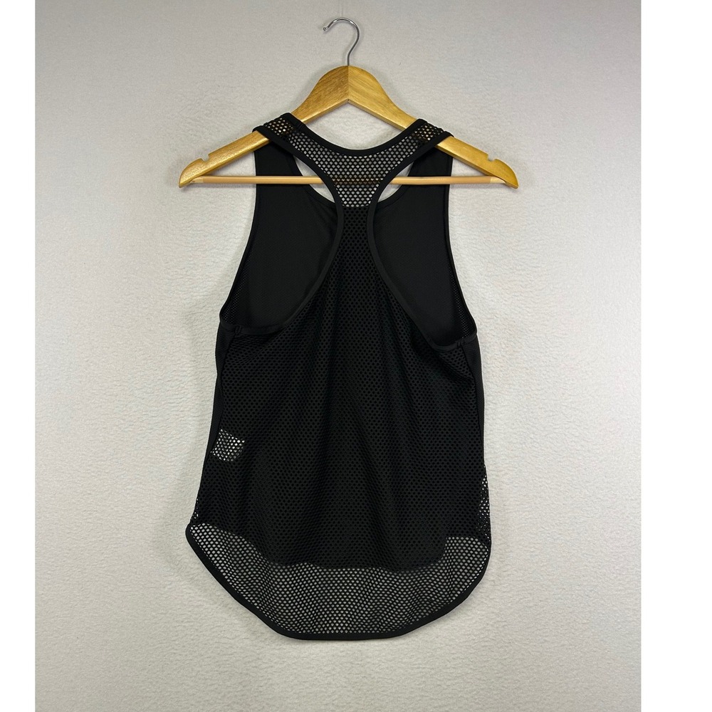 Athletic Puma Womens Sm Black Mesh Racerback Tank Top Rose Gold Logo 515713-01 - Picture 2 of 10